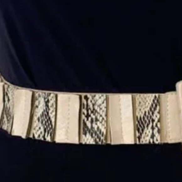 Kohls Leather & Snake Print Elastic Belt - Picture 3 of 4